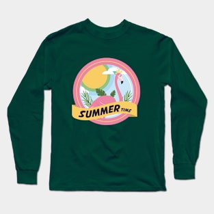 summer flamingo Long Sleeve T-Shirt